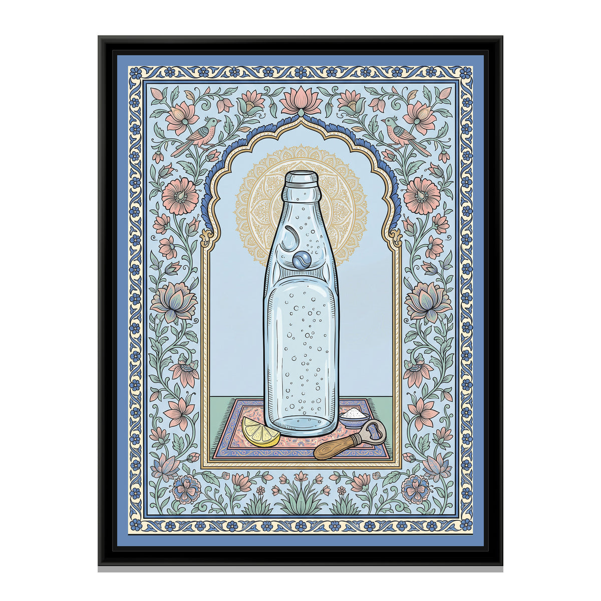 Phad Painting – Banta Portrait - framed canvas print, front view