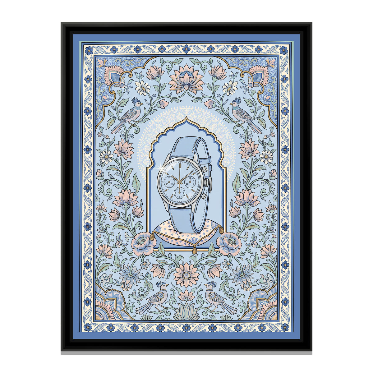 Phad Painting – Chronograph Portrait - framed canvas print, front view
