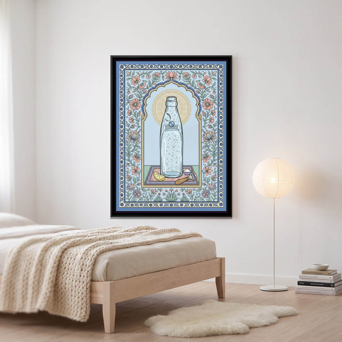 Phad Painting – Banta Portrait - canvas print shown in a styled room