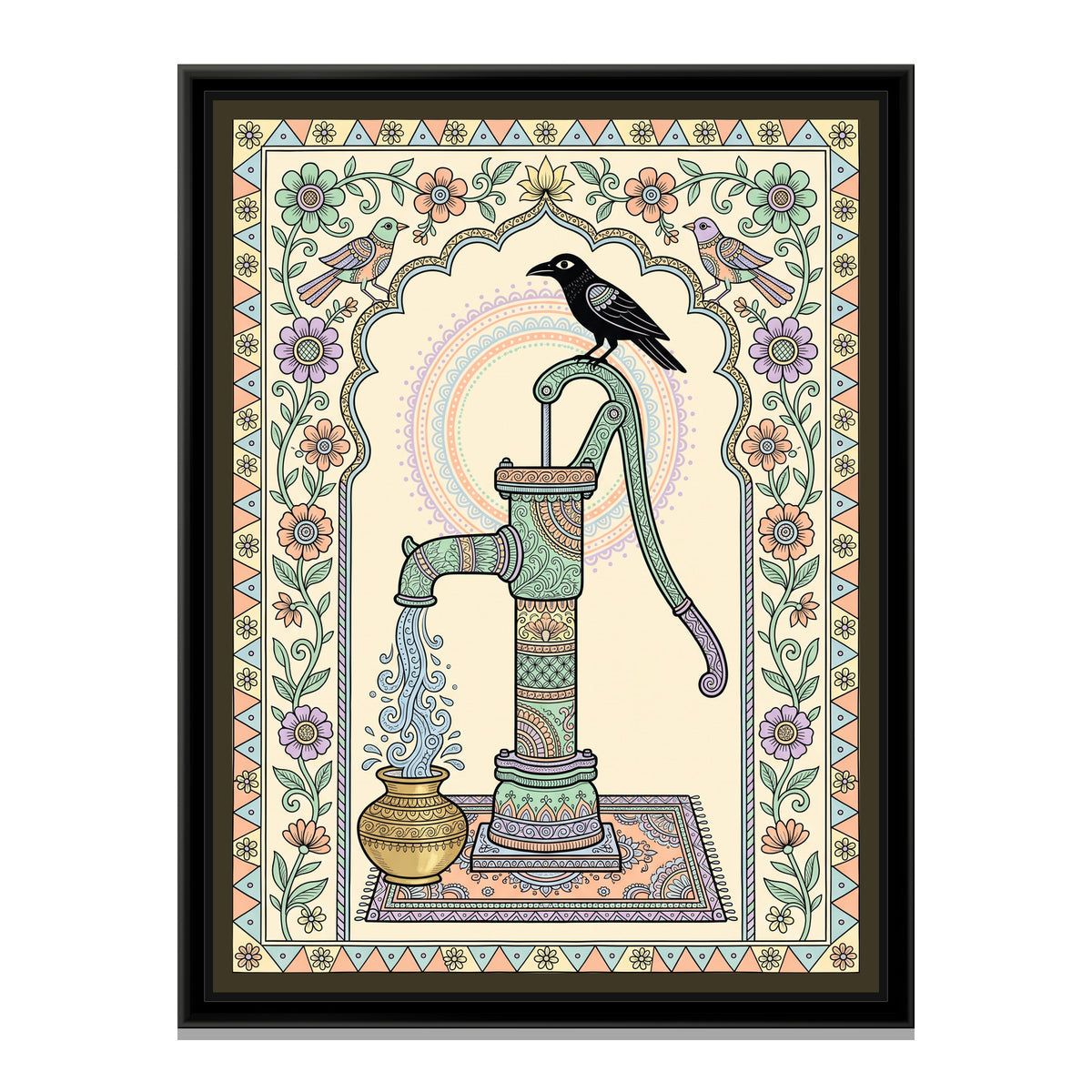 Traditional Pop – Hand Pump Portrait - framed canvas print, front view